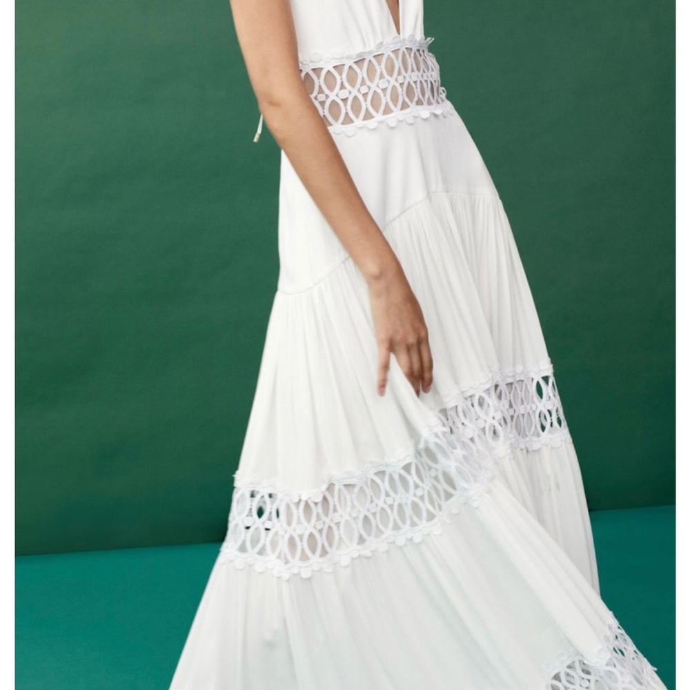 Elegant White Lace Maxi Dress
